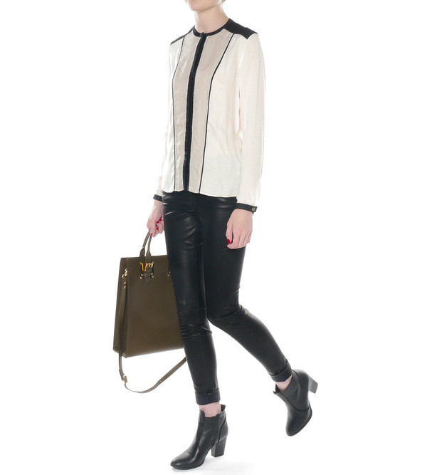 Helmut Lang Colorblocked Feathery Shirt Helmut Lang Colorblocked Feathery Shirt