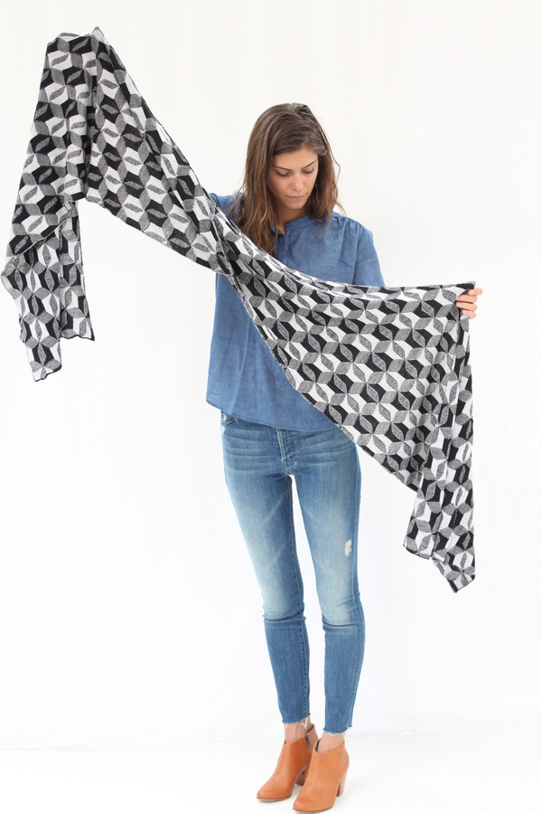 Micaela Greg Optic Scarf Black & White Micaela Greg Optic Scarf Black & White