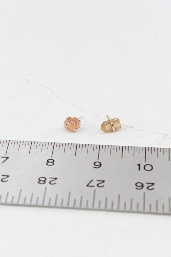 MJM Garnet And Topaz Mismatched Stud Earrings MJM Garnet And Topaz Mismatched Stud Earrings