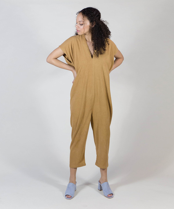 Miranda Bennett Camel Everyday Jumpsuit Miranda Bennett Camel Everyday Jumpsuit