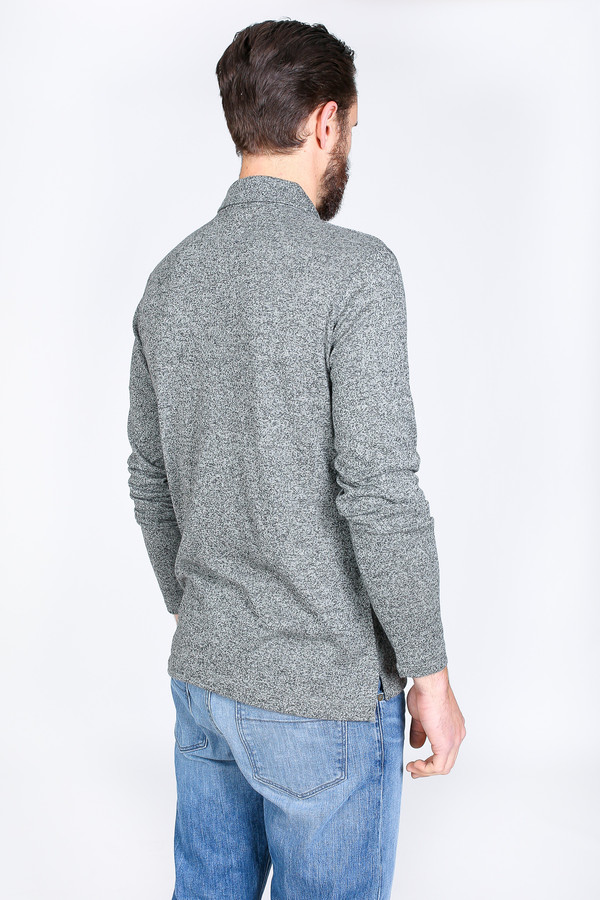 Men's Billy Reid Smith Long Sleeve Polo in Natural Men's Billy Reid Smith Long Sleeve Polo in Natural