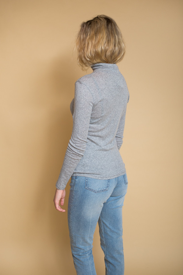 Just Female Riz Rollneck - Grey Melange Just Female Riz Rollneck - Grey Melange