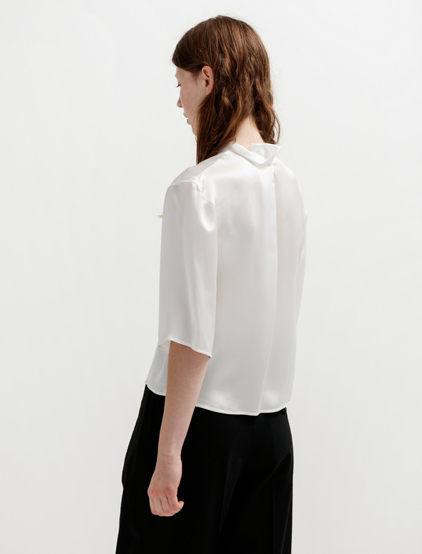 Lemaire High Neck Tee-Shirt White Satin Lemaire High Neck Tee-Shirt White Satin