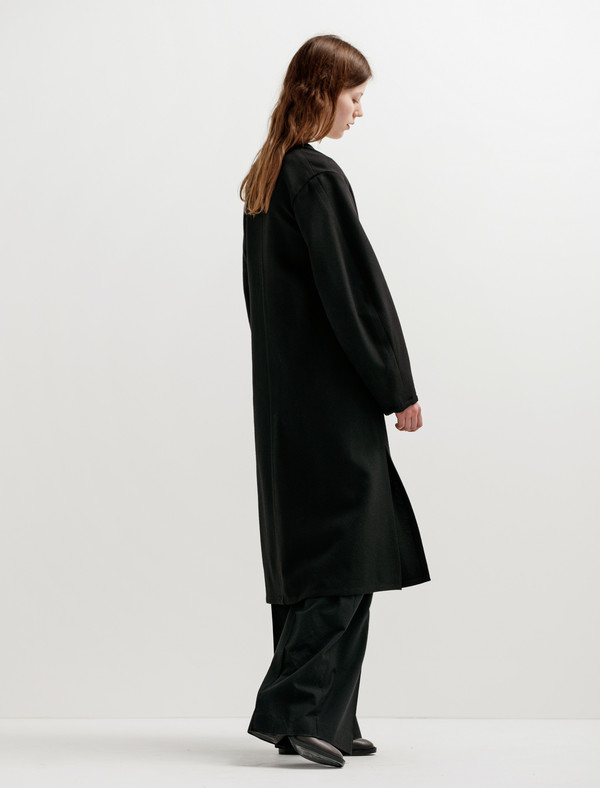 Lemaire Womens Wrapover Coat Black Lemaire Womens Wrapover Coat Black