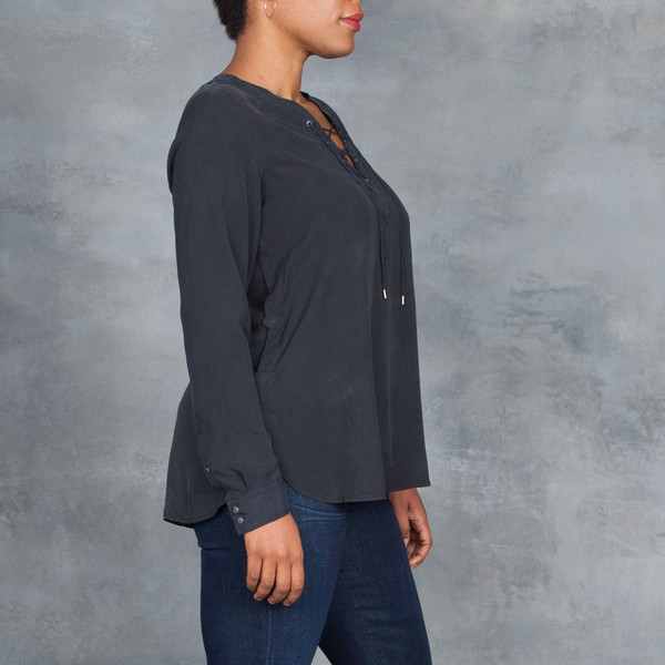 Go Silk Go Lace Up Blouse Go Silk Go Lace Up Blouse