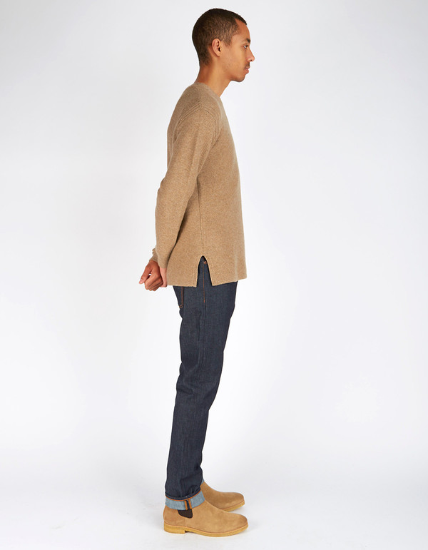 Men's Filippa K Wool Cotton Sweater Cork Melange Men's Filippa K Wool Cotton Sweater Cork Melange