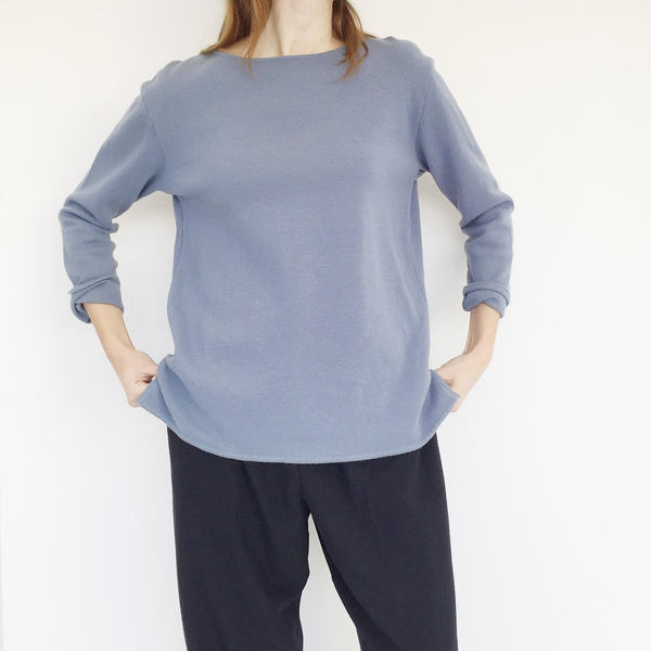 Johan Vintage Blue Boatneck Sweater Johan Vintage Blue Boatneck Sweater