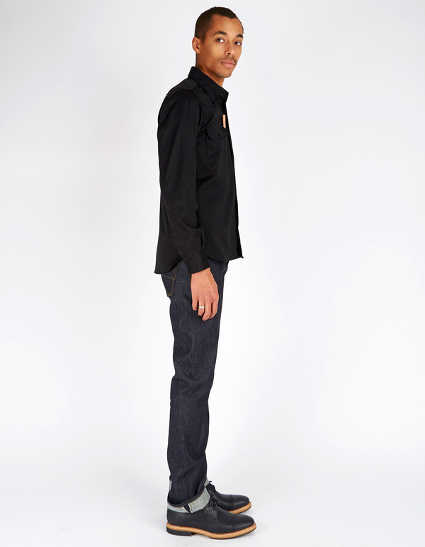 Men's Tellason Topper Shirt Black Japanese Twill Men's Tellason Topper Shirt Black Japanese Twill
