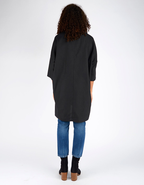 Ali Golden Raw Silk Kimono Tunic Black Ali Golden Raw Silk Kimono Tunic Black