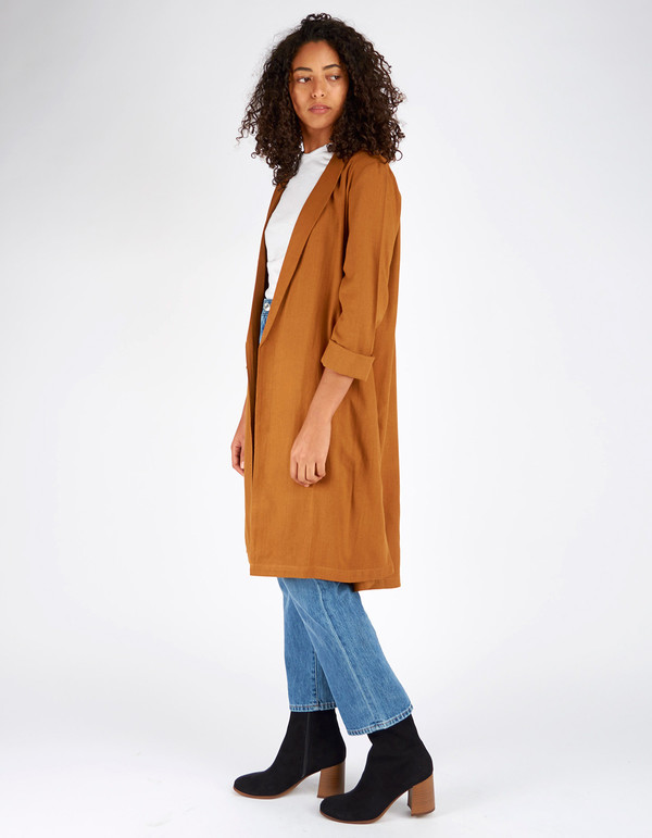 Ali Golden Raw Silk Notch Jacket Rust Ali Golden Raw Silk Notch Jacket Rust