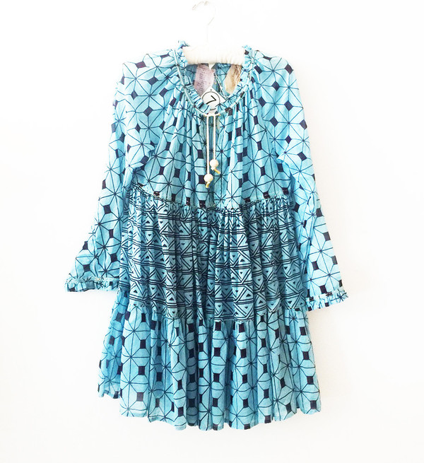 Yvonne S Mini Hippy Dress - Blue Triangle Yvonne S Mini Hippy Dress - Blue Triangle