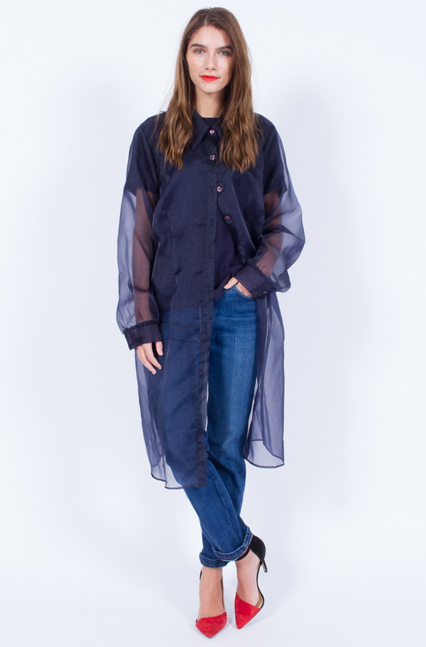 NAVY SHEER JACKET (ONE SIZE) NAVY SHEER JACKET (ONE SIZE)