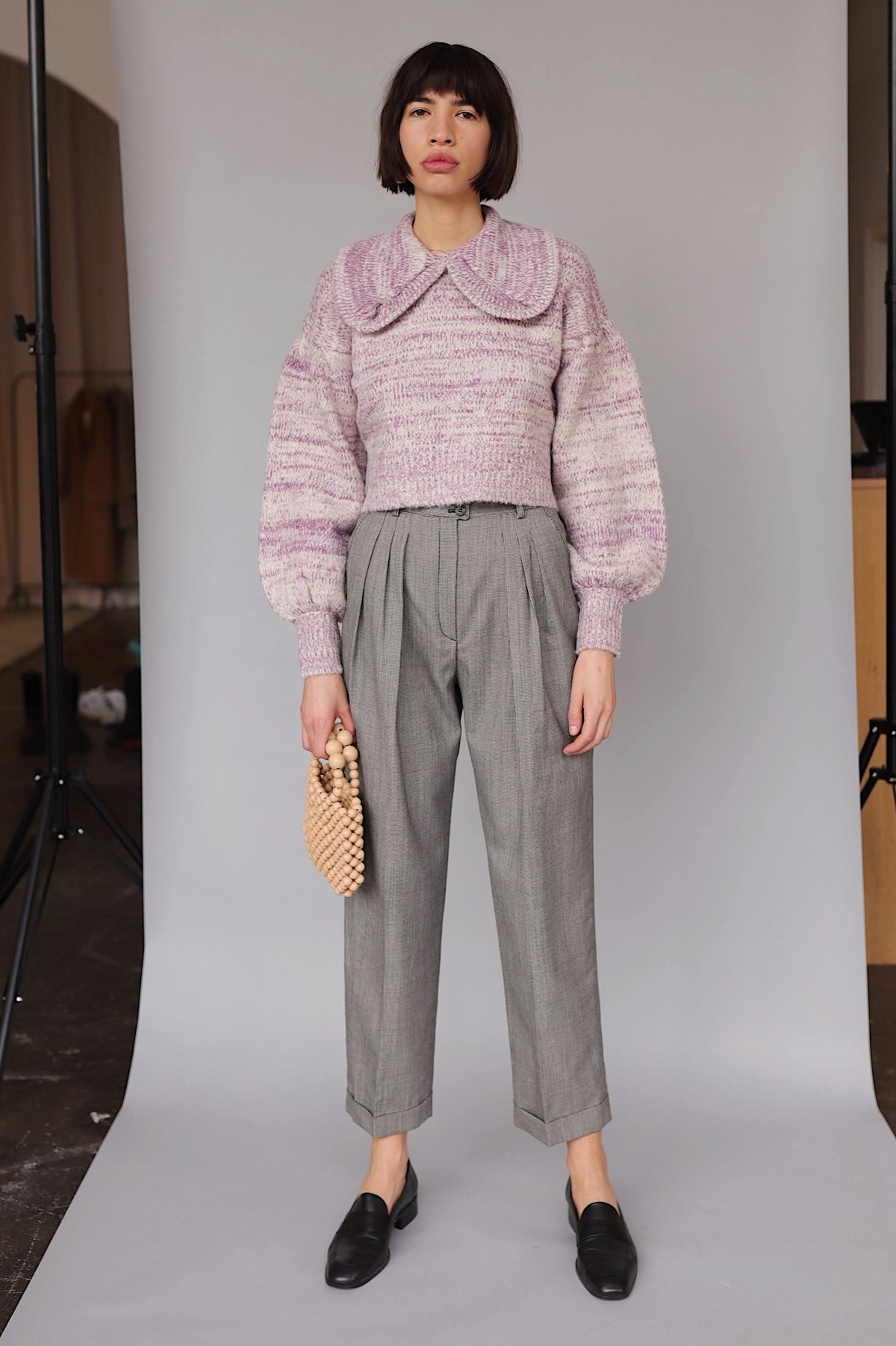 Shampoo Peter Pan Collar Knit Sweater Berry Garmentory