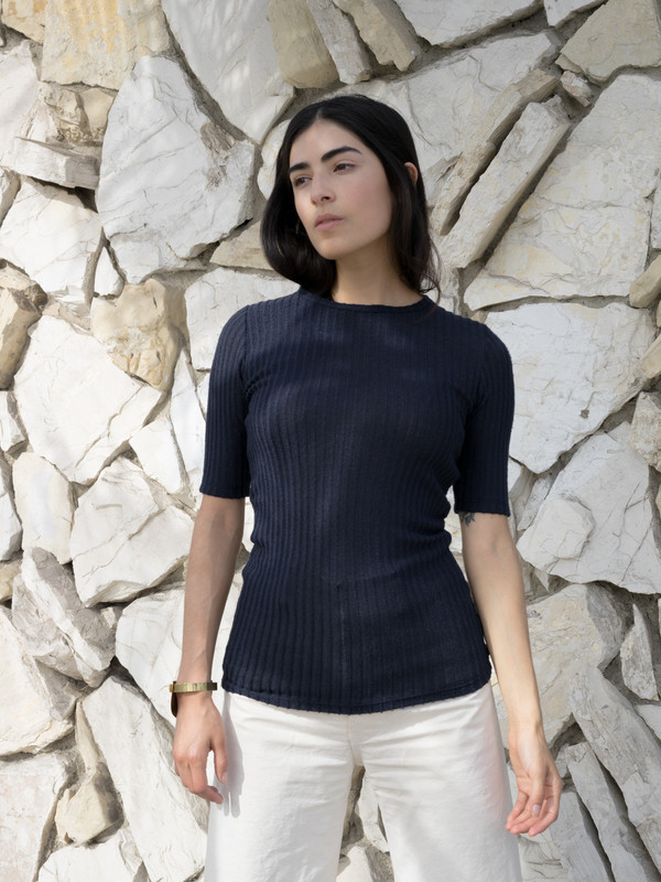 Calder Blake Diane Brushed Rib Tee Calder Blake Diane Brushed Rib Tee