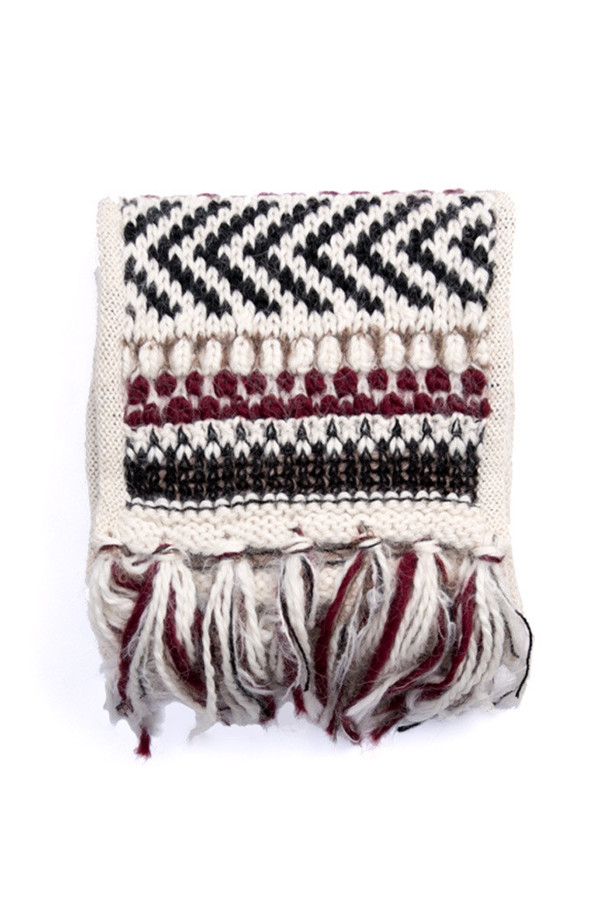 EMILIME Hola Scarf White Burgundy EMILIME Hola Scarf White Burgundy