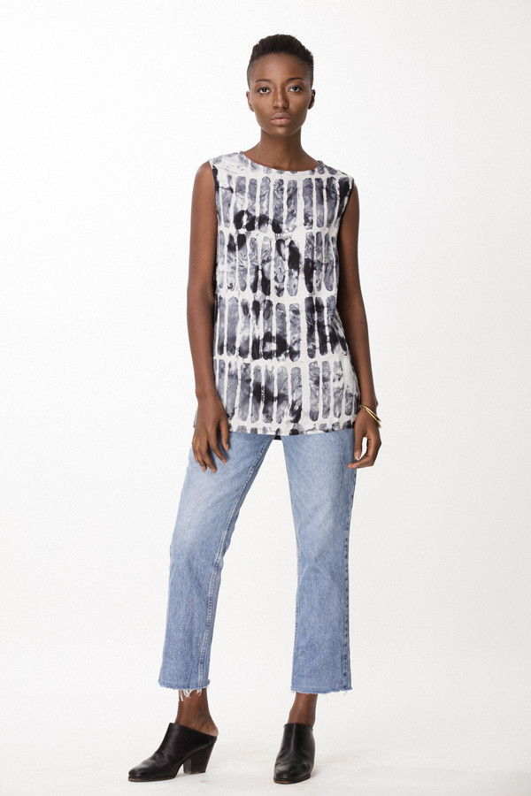 Osei-Duro Taifa Top in Black Chalk Osei-Duro Taifa Top in Black Chalk