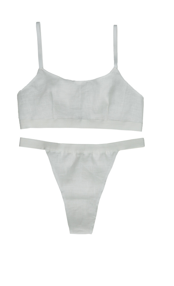 Collina Strada Maldives Bra - White Linen Collina Strada Maldives Bra - White Linen