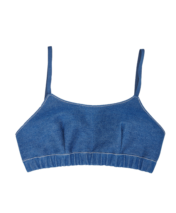 Collina Strada Maldives Bra- Denim Collina Strada Maldives Bra- Denim