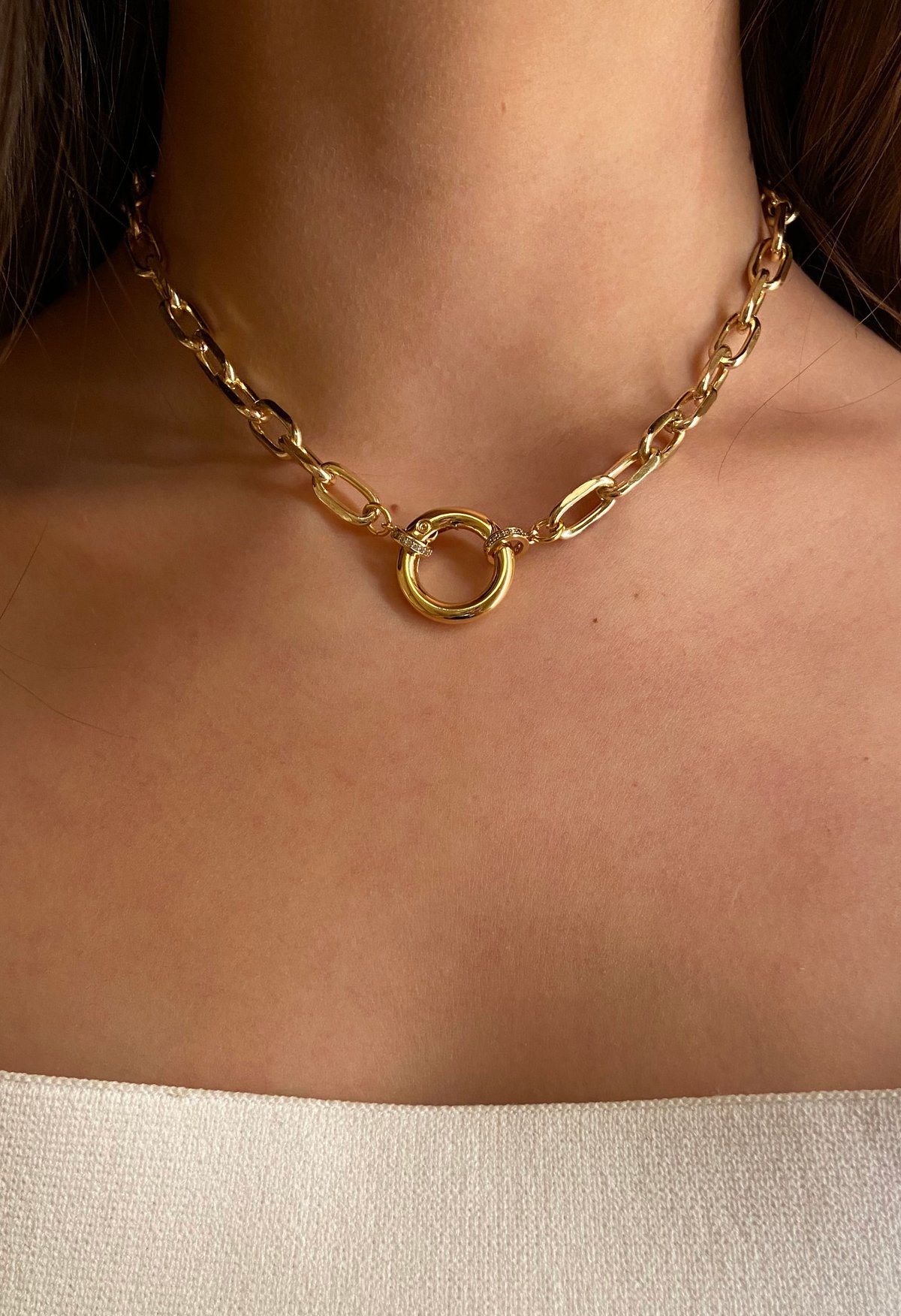 SS JEWELRY FrontClasp Chain Necklace Brass Garmentory