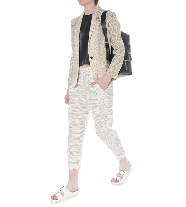 Raquel Allegra Linen Pant with Dot Pattern Raquel Allegra Linen Pant with Dot Pattern