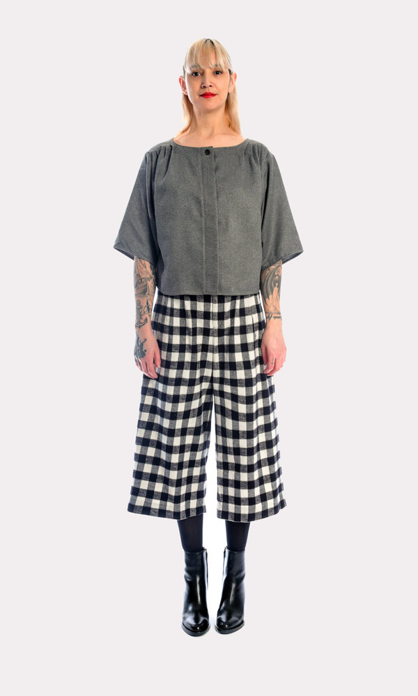 KURT LYLE Trinity Reversible Blouse in Charcoal Ultrasuede KURT LYLE Trinity Reversible Blouse in Charcoal Ultrasuede