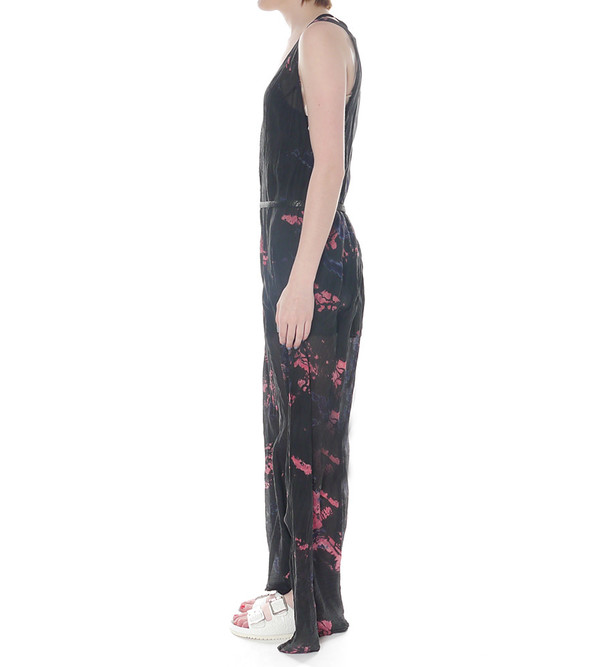 Raquel Allegra Maxi Silk Tie Dye Tank Dress with Belt Raquel Allegra Maxi Silk Tie Dye Tank Dress with Belt