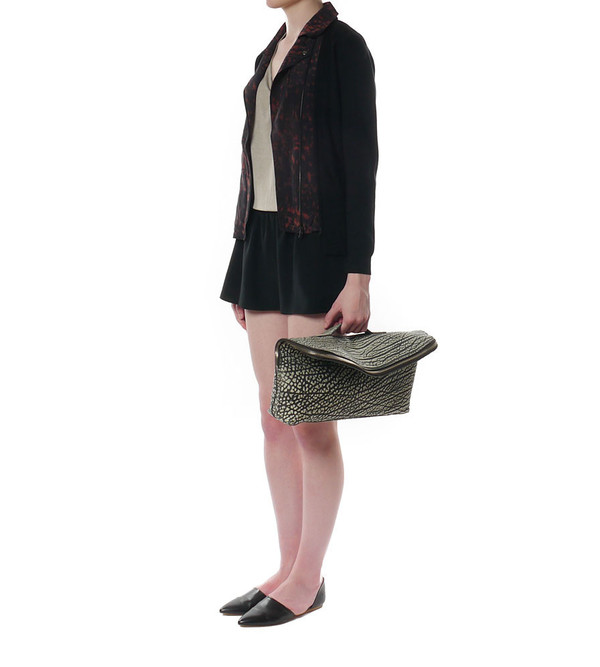 3.1 Phillip Lim Moto Sweater-Jacket in Spotted Pony Combo 3.1 Phillip Lim Moto Sweater-Jacket in Spotted Pony Combo