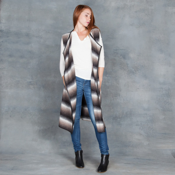 Tart Devin Vest in Dark Ombre Knitted Stripe Tart Devin Vest in Dark Ombre Knitted Stripe