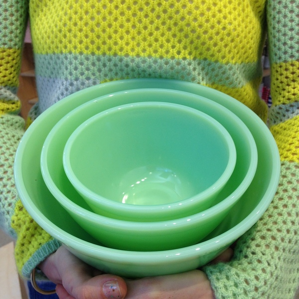 Jadeite Milk Glass Mixing Bowl Set Jadeite Milk Glass Mixing Bowl Set