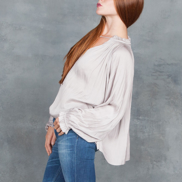 Ulla Johnson Rosamund Blouse in Mink Ulla Johnson Rosamund Blouse in Mink