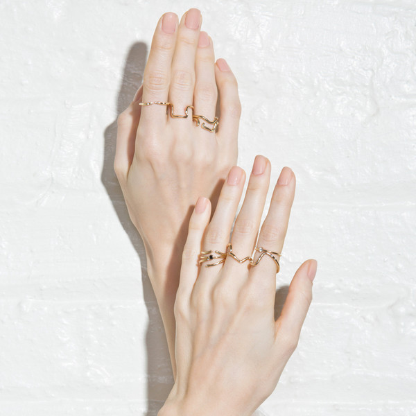 Shahla Karimi 14K Gold Subway Ring - Harlem to South Ferry Shahla Karimi 14K Gold Subway Ring - Harlem to South Ferry