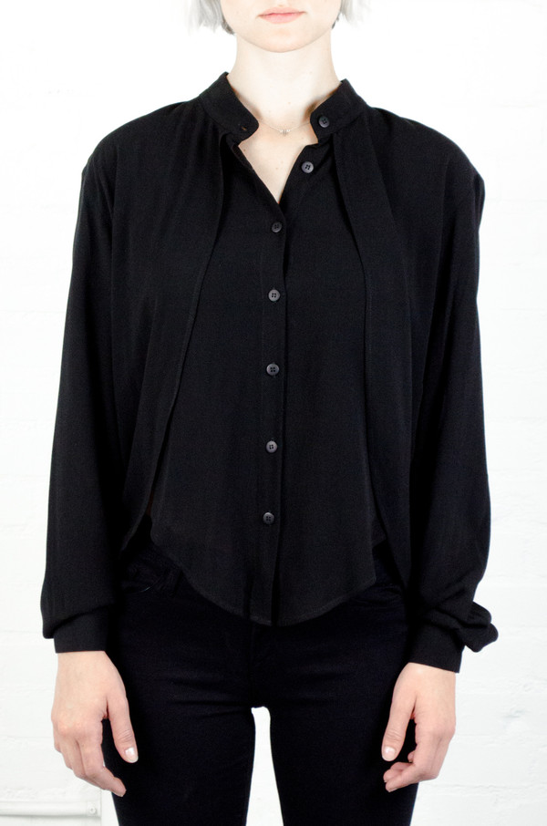 Assembly New York Assembly Black Crepe Calla Layered Top Assembly New York Assembly Black Crepe Calla Layered Top