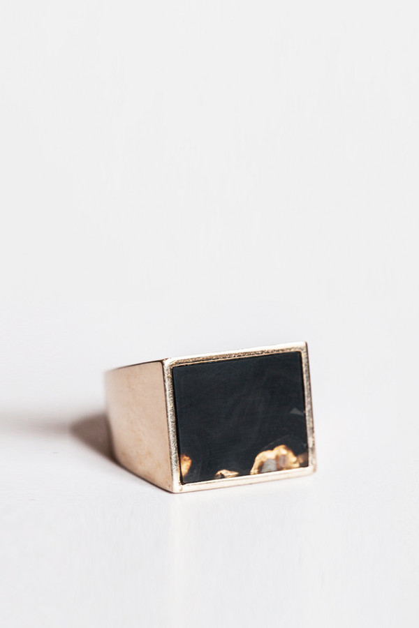 Men's Legier Brass and Onyx Signet Ring Men's Legier Brass and Onyx Signet Ring