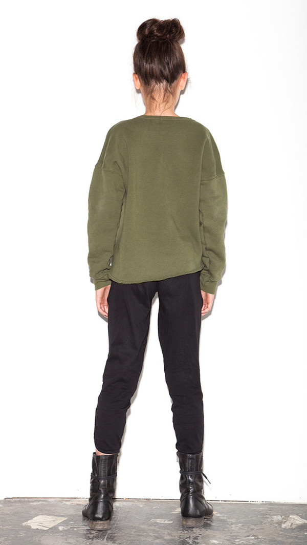 Asym Hem Sweatshirt - Olive Asym Hem Sweatshirt - Olive