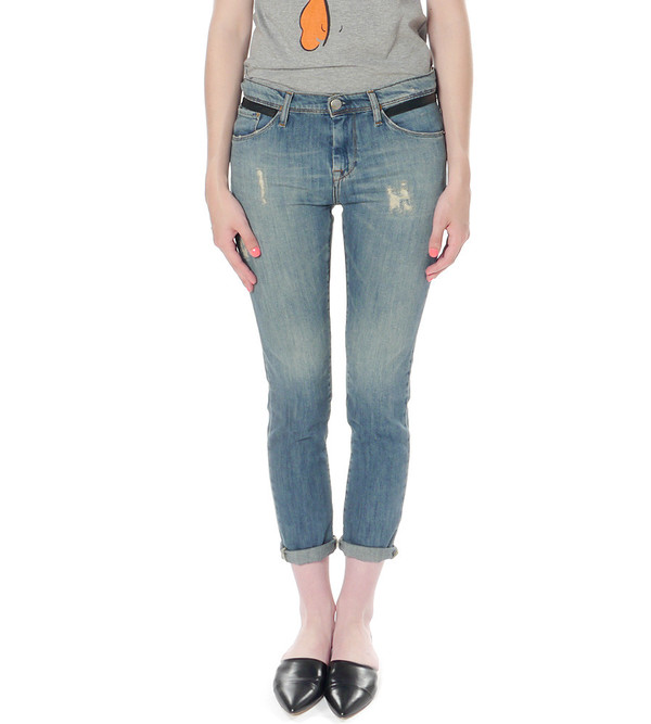 EACH X OTHER Slouchy jeans with leather band EACH X OTHER Slouchy jeans with leather band