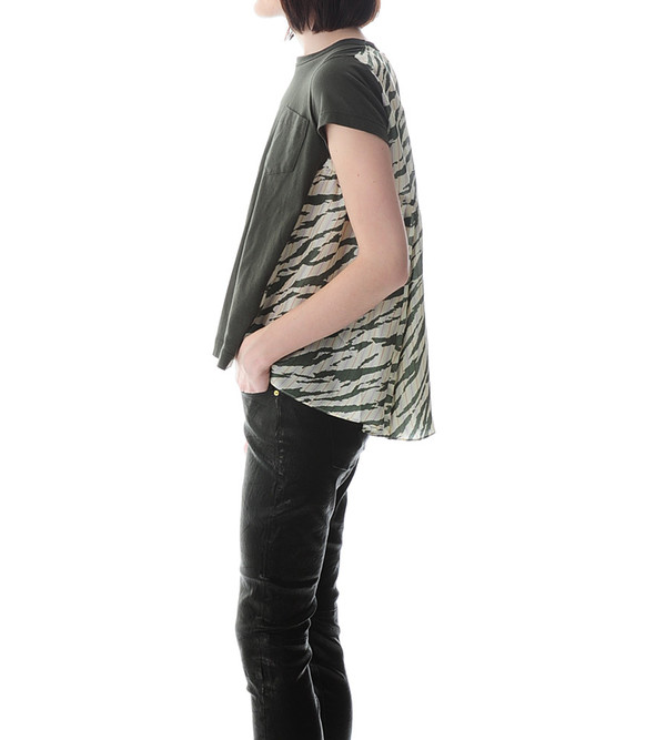 Sacai Luck Striped Back T-shirt Sacai Luck Striped Back T-shirt