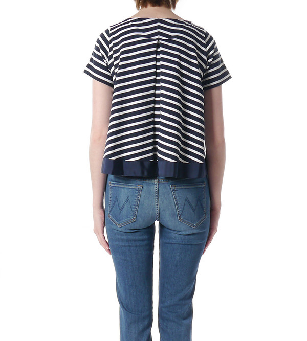 Sacai Luck Striped Trapeze Back T-Shirt Sacai Luck Striped Trapeze Back T-Shirt