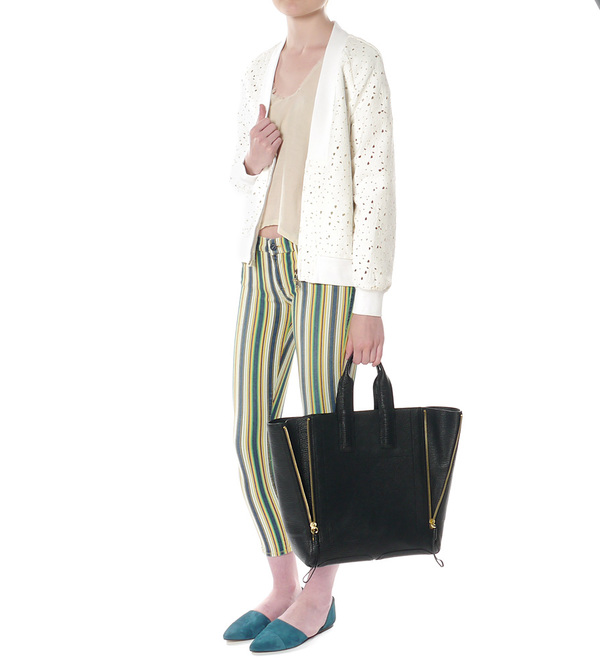 Mother Denim The Looker Crop in Green Stripe Mother Denim The Looker Crop in Green Stripe