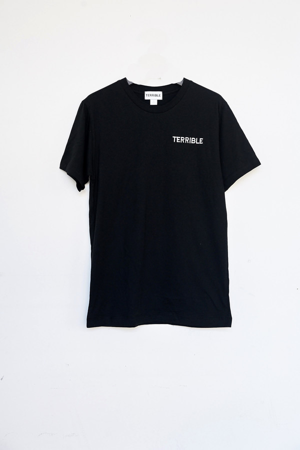 Unisex Terrible Records Cotton Embroidered T-shirt - Black Unisex Terrible Records Cotton Embroidered T-shirt - Black