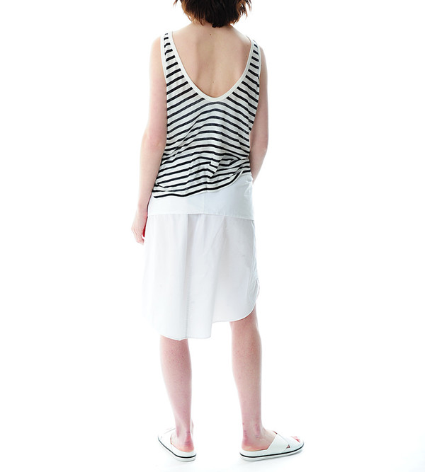 T By Alexander Wang White Cotton Poplin Sleeve Tied Skirt T By Alexander Wang White Cotton Poplin Sleeve Tied Skirt