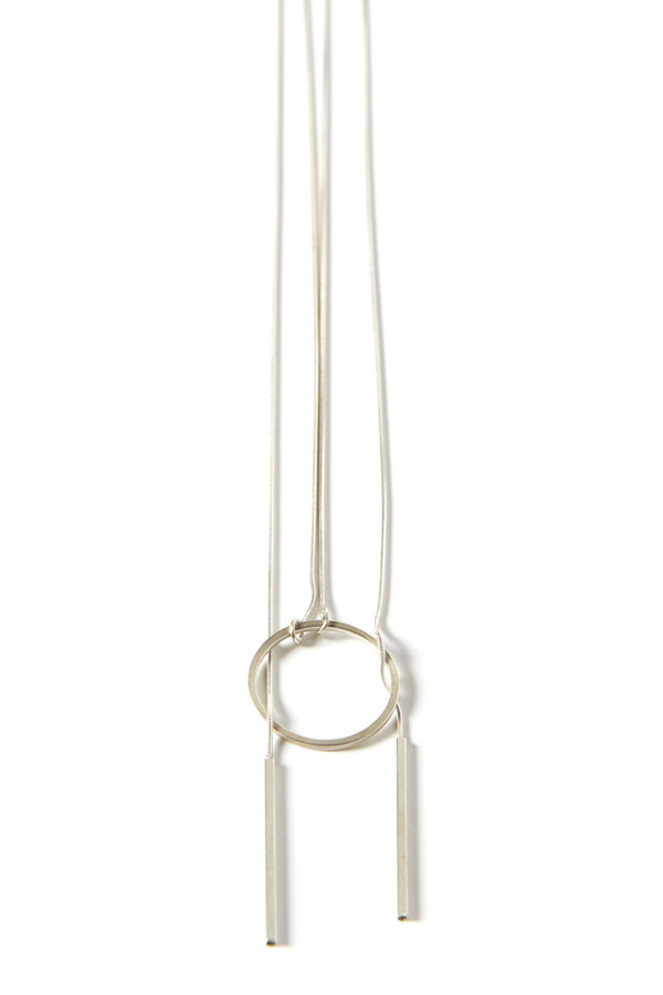 Aura Bankauskaite Akajewellry Streak Circle Silver Necklace Aura Bankauskaite Akajewellry Streak Circle Silver Necklace