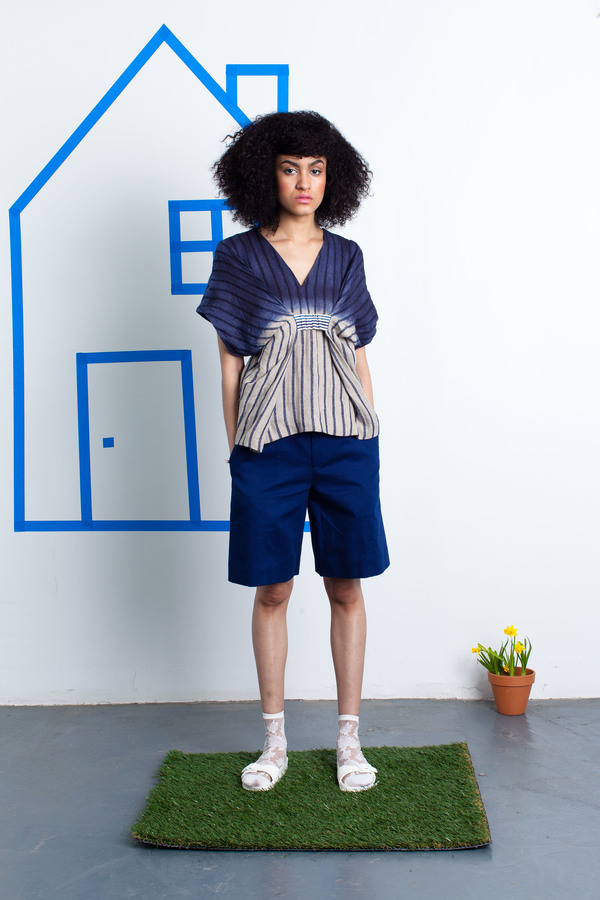 Tia Cibani Inked Sarong Wrap V-neck Tee Tia Cibani Inked Sarong Wrap V-neck Tee