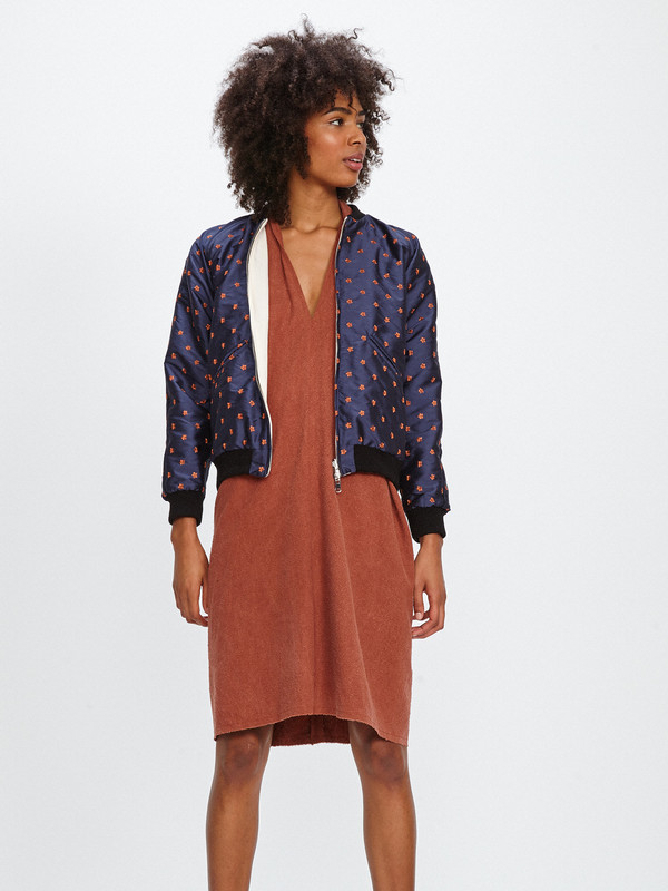 Nikki Chasin CAPTAIN REVERSIBLE BOMBER / OCHRE FLORAL JACQUARD Nikki Chasin CAPTAIN REVERSIBLE BOMBER / OCHRE FLORAL JACQUARD