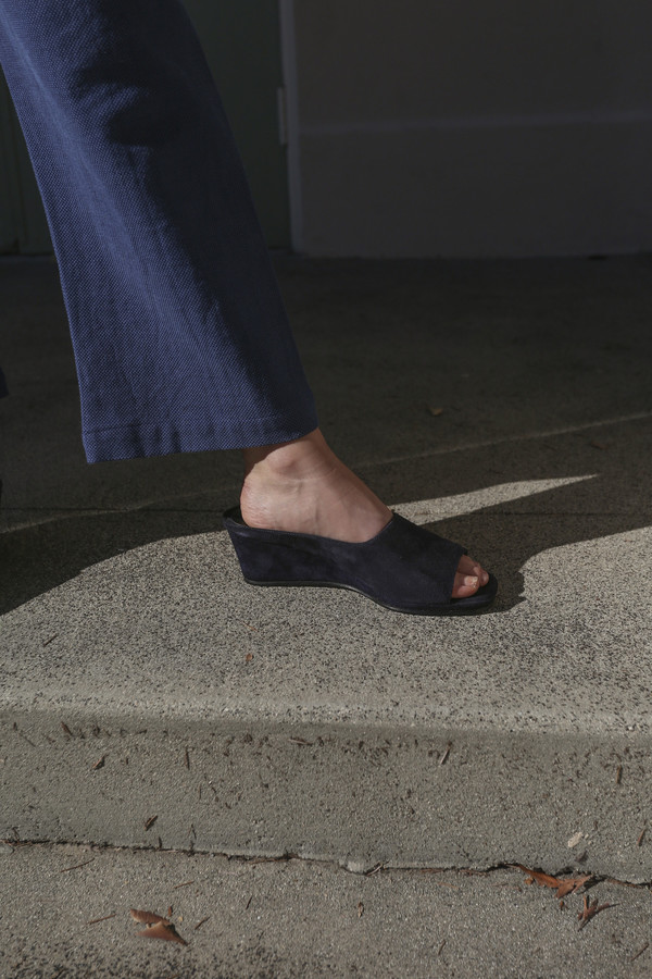 Maryam Nassir Zadeh Yves Wedge in Navy Suede Maryam Nassir Zadeh Yves Wedge in Navy Suede
