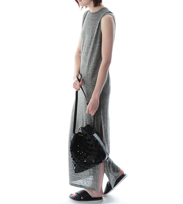 T By Alexander Wang Heather Linen Jersey Long Muscle Dress T By Alexander Wang Heather Linen Jersey Long Muscle Dress