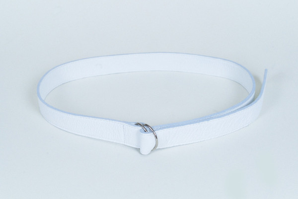 Clyde D Ring Belt in White Clyde D Ring Belt in White