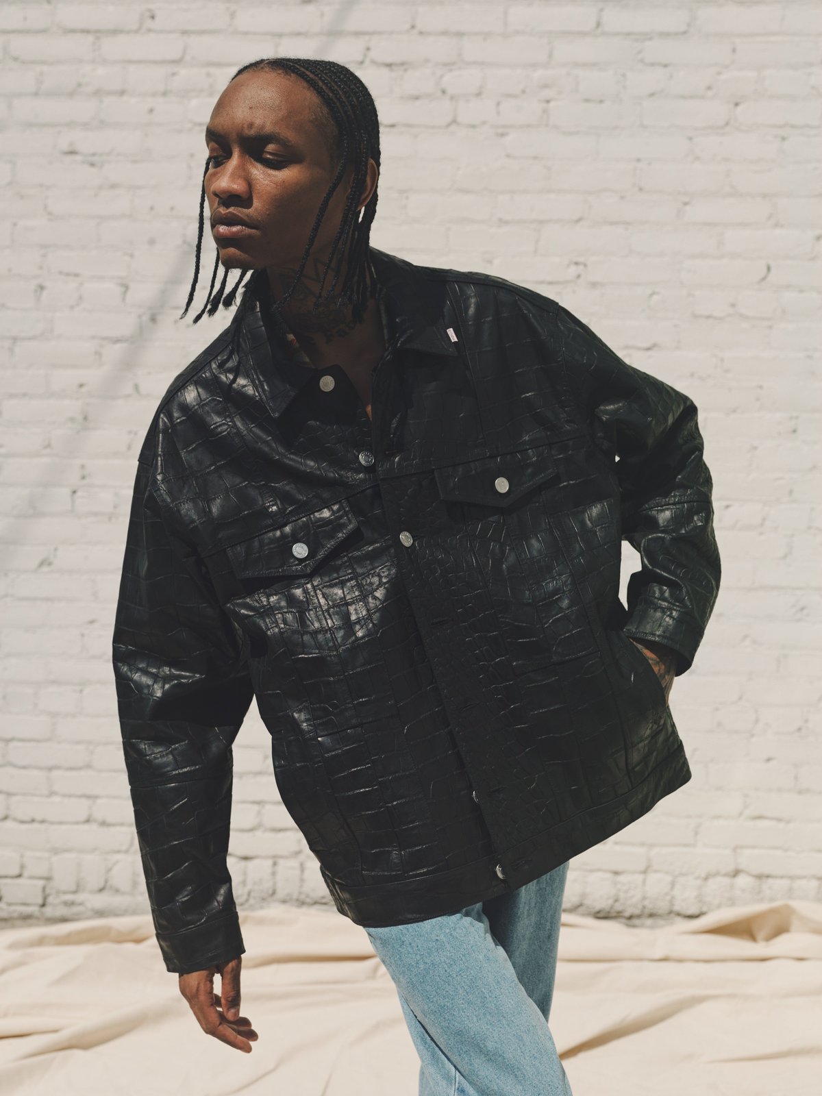 martine rose oversized leather jacket