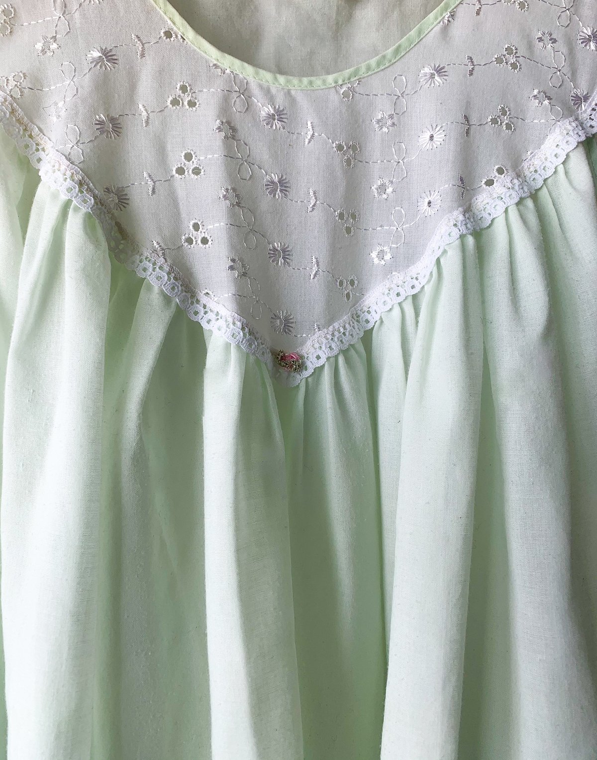Vintage Moo Moo Nightgown Pastel Green Garmentory