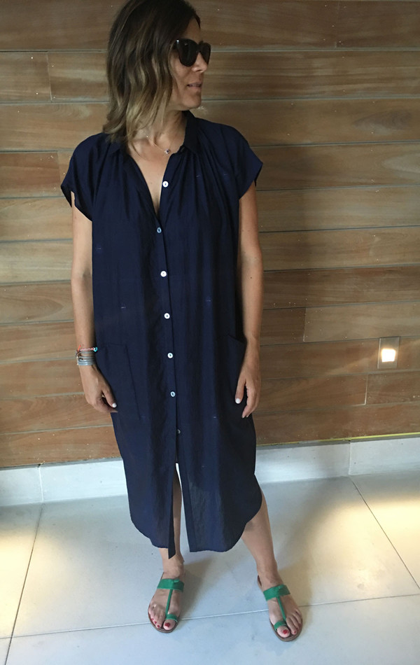 Two Grey handwoven pocket khadi dress Two Grey handwoven pocket khadi dress