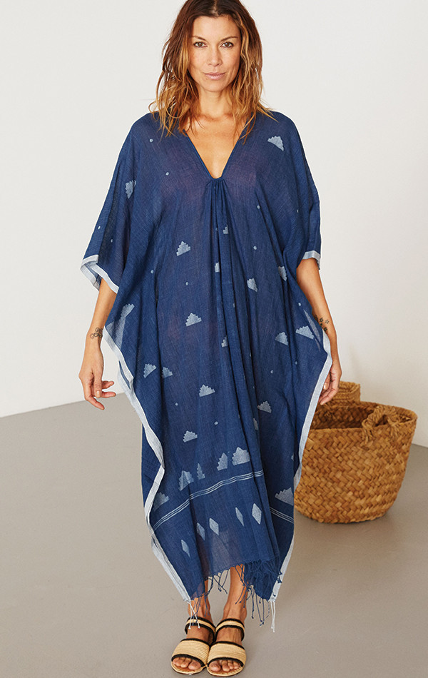 Two New York Indigo caftan with tassel Two New York Indigo caftan with tassel